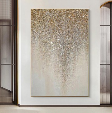 150の主題の芸術作品 Painting - 星月夜 02 ゴールドの壁装飾テクスチャ